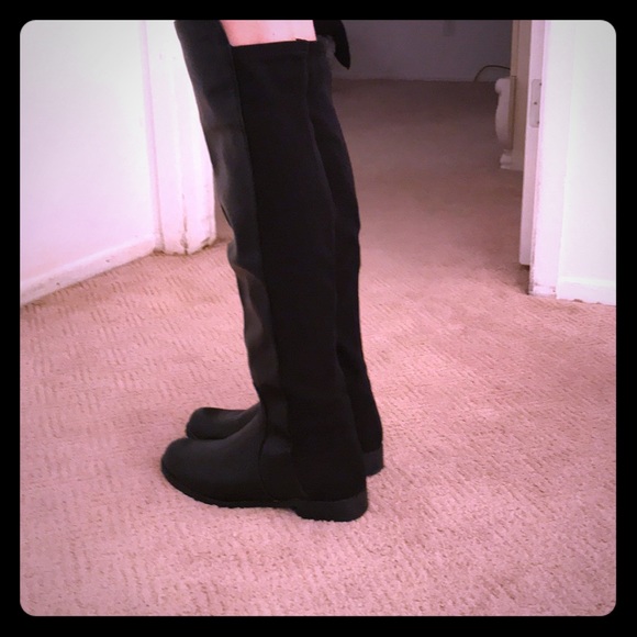 spandex knee high boots